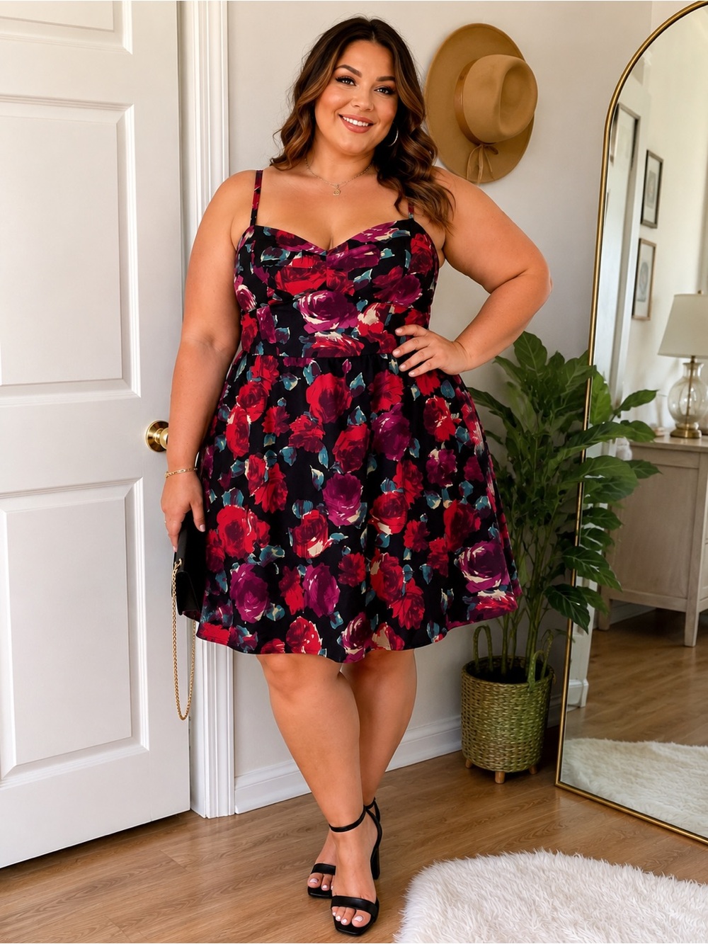 Torrid Floral Dress size 18 self Flower print